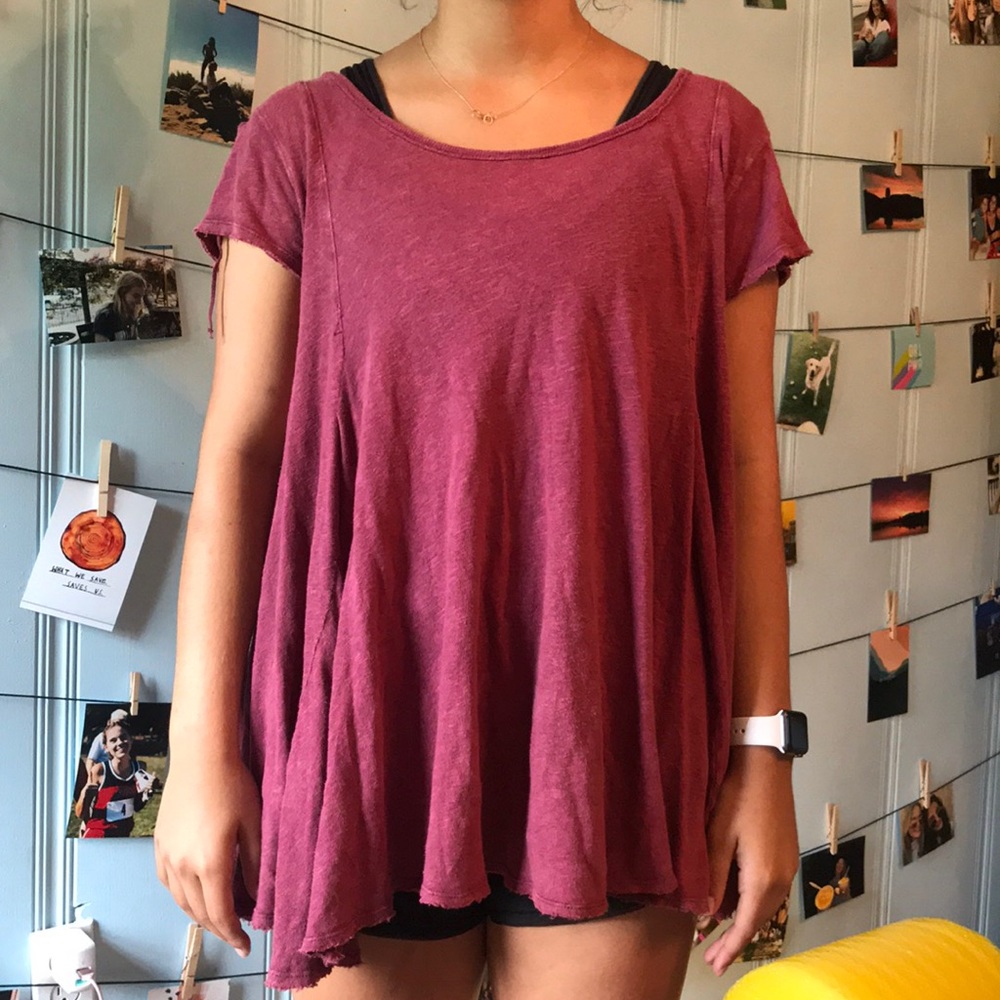 Maroon Free People tee